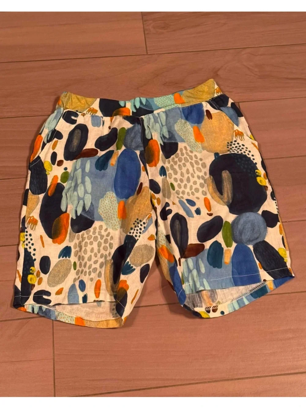 Flora Ashley Women’s Abstract Multi-Color Shorts w pockets LARGE NEW WITH TAGS